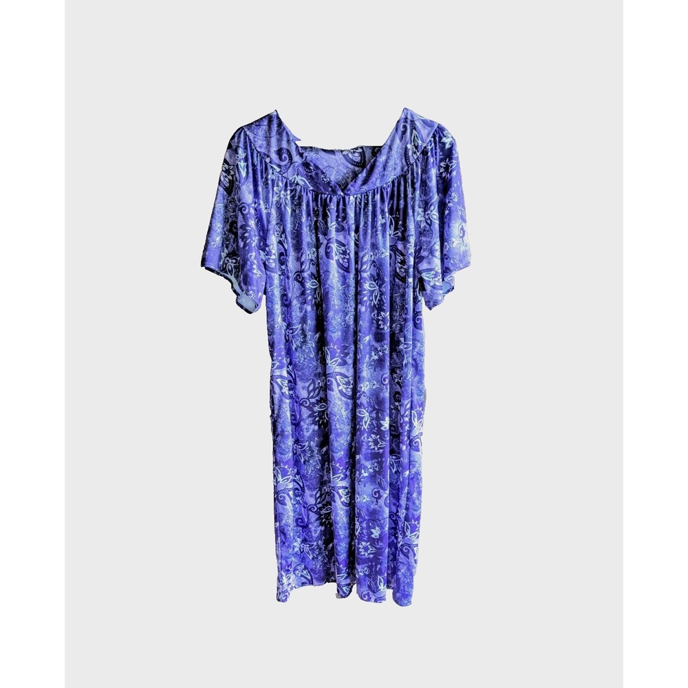 Vintage Women's L House Dress Caftan Colorful Floral Lightweight Boho Beachy